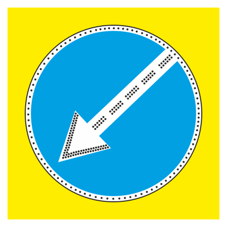 Светодиодный дорожный знак 4.2.2 Объезд препятствия слева (Тип 3)