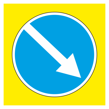 Светодиодный дорожный знак 4.2.1 Объезд препятствия справа (Тип 3)