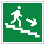 Направление к эвакуационному выходу по лестнице вниз (направо)