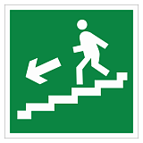 Направление к эвакуационному выходу по лестнице вниз (налево)