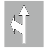 Трафарет для дорожной разметки 1.18 "Движение по полосе прямо и налево"