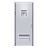 Противопожарная дверь EIW 30 [880x2050 мм, утеплённая, с квадратным окном]