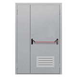 Полуторная противопожарная дверь EI-60 [1150x2050 мм, с антипаникой, с вентиляционной решеткой]