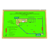 Фотолюминесцентный план эвакуации в золотой алюминиевой рамке
