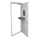 Бронированная дверь Бр1В1 с окном и лотком [однопольная]